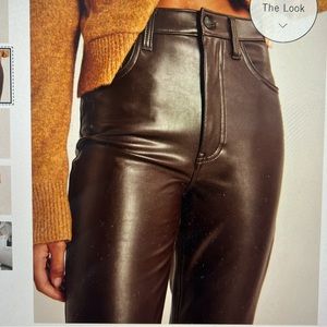90’s High Rise straight leg Vegan leather pants size 26 SHORT
